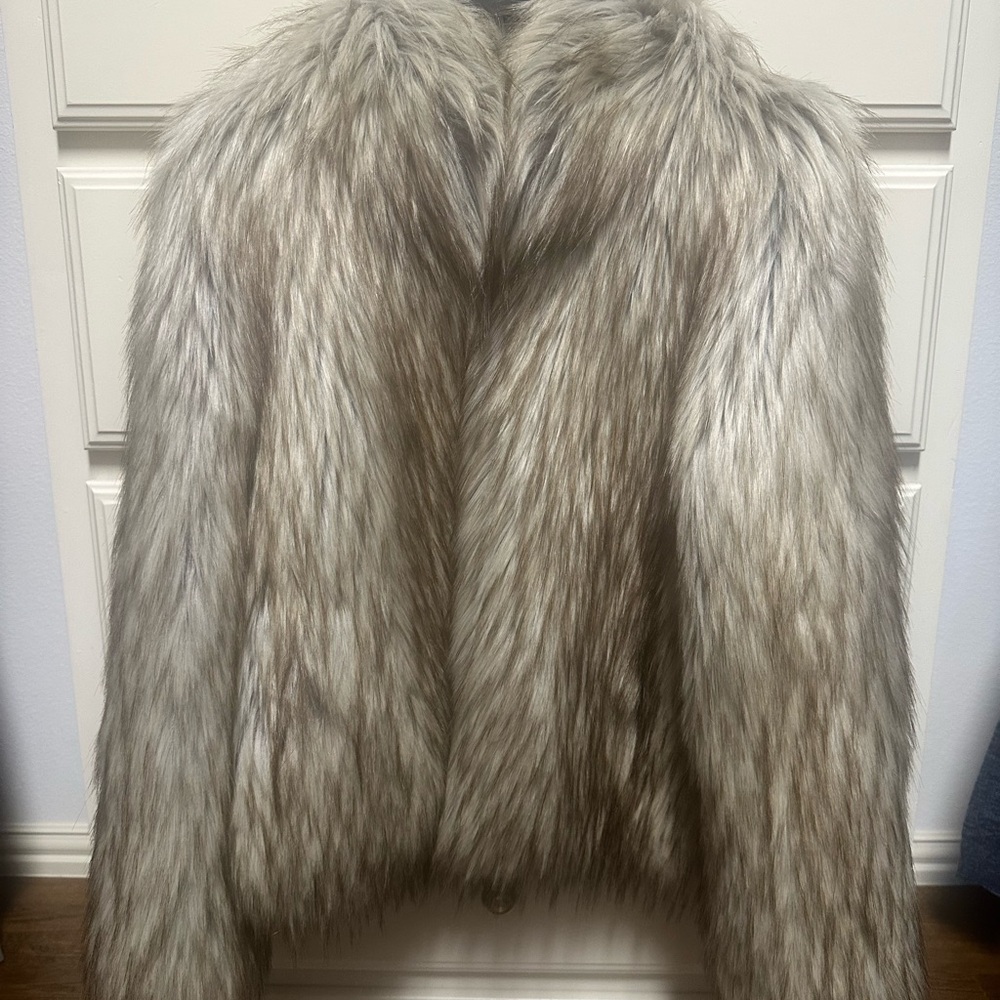 Unreal Fur Faux Fur Jacket in Gray